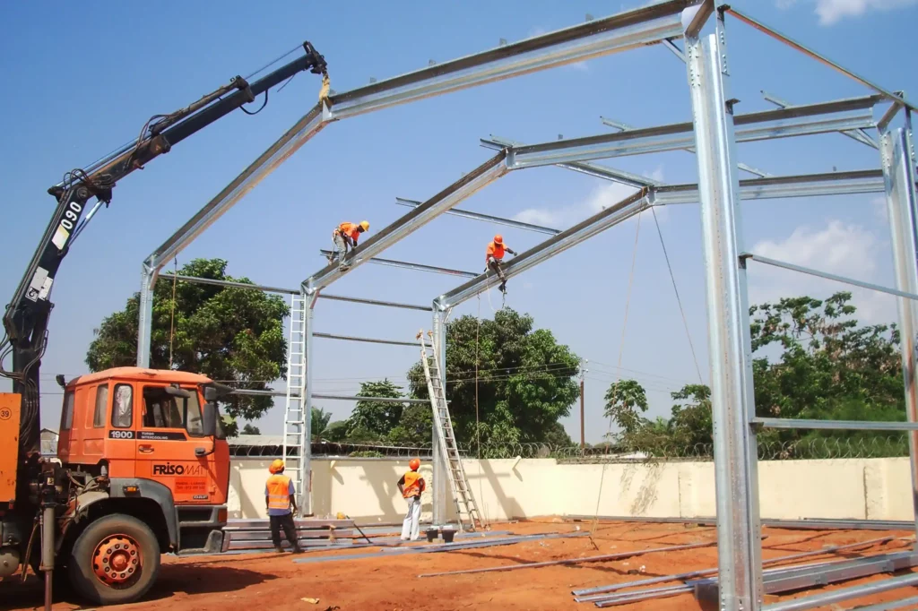 Frisomat cold formed steel industrial buildings assembly Africa 3