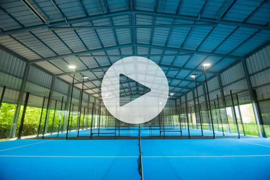 Frisomat industrial buildings steel padel court canopy meadow club play